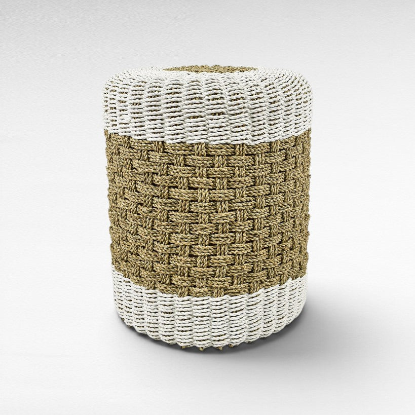 STOOL WHITE & NATURAL Φ40 |H50 CM