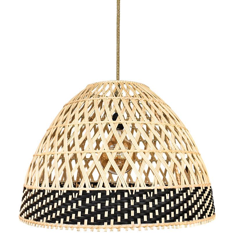 Bamboo Pendant Light with Black Line - Chora Barefoot Luxury Living