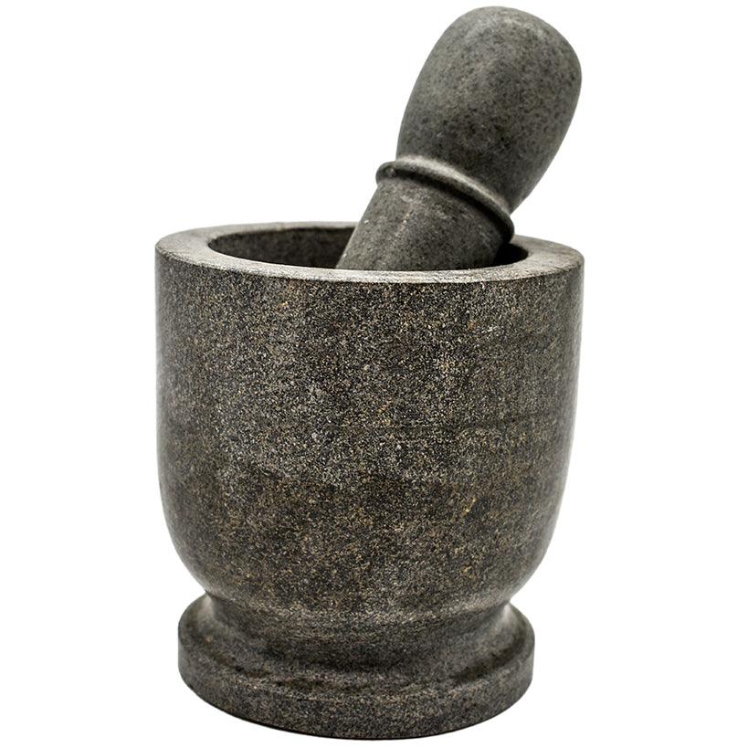 GREY STONE MORTAR & PESTLE 13x13x24cm - Chora Mykonos