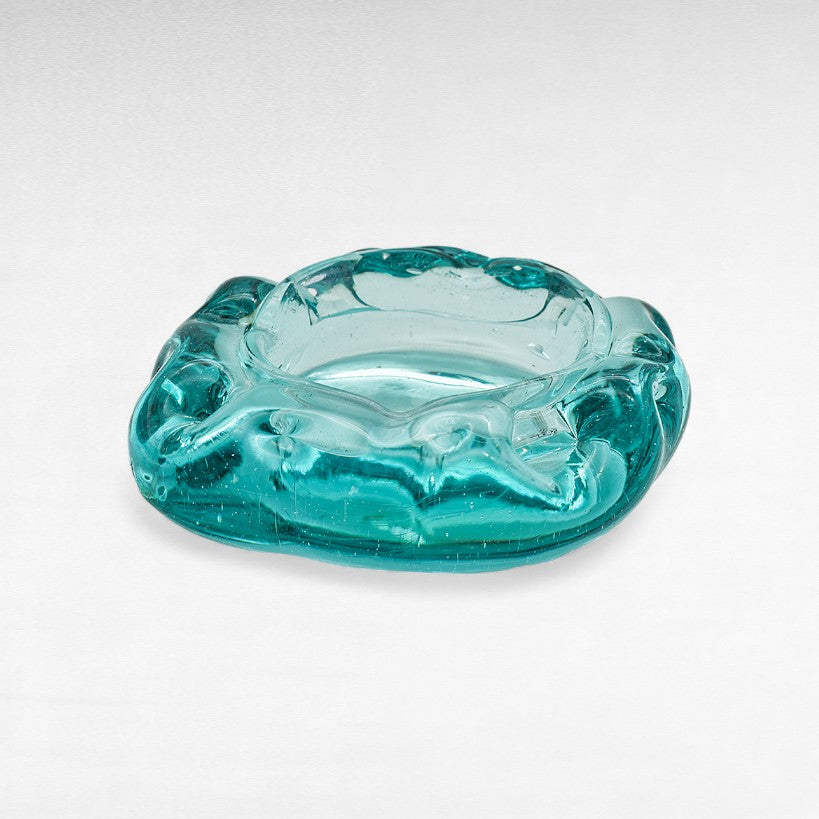 ASTRAY BLOWN GLASS CLEAR TURQOISE