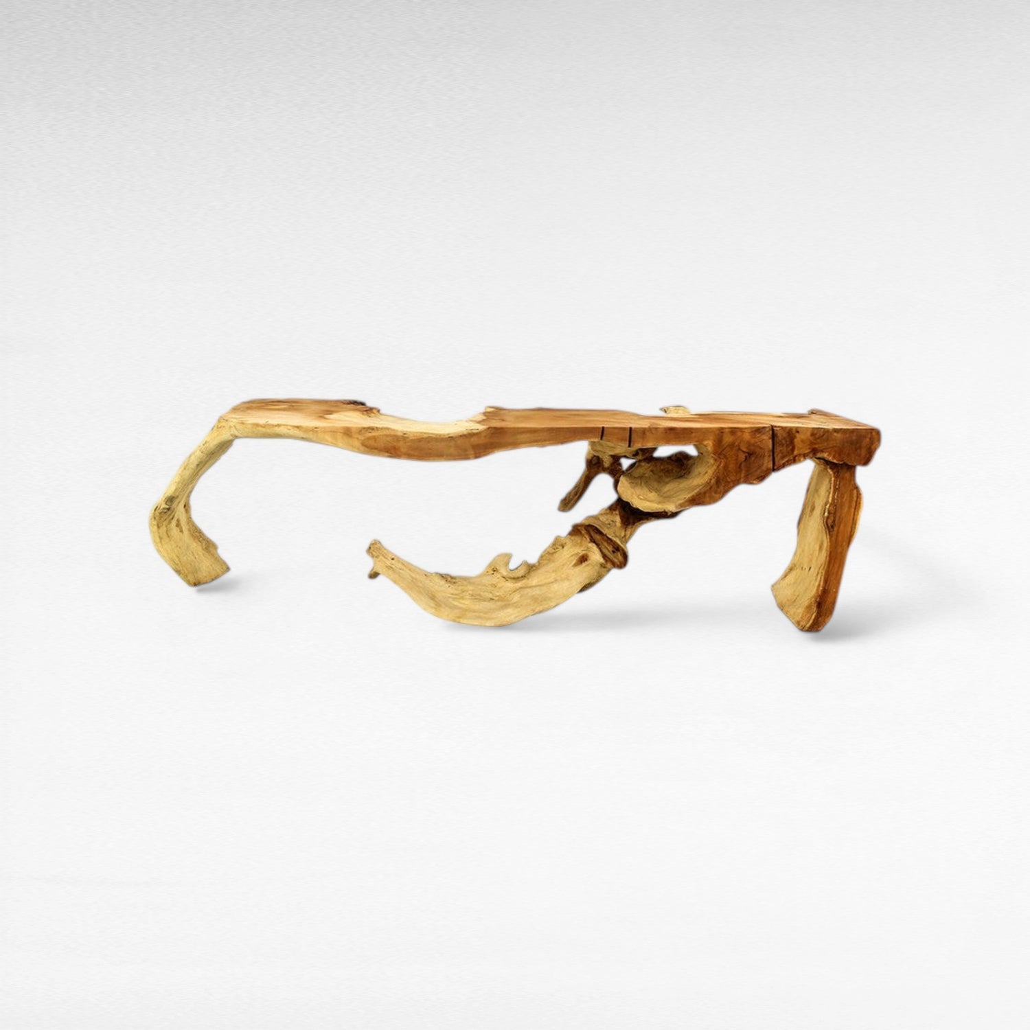 TEAK WOOD WITH GLASS NATURAL COLOR W250 |D50 |H80 CM