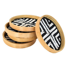 Set of 5 Beaded Coasters - Chora Barefoot Luxury Living
