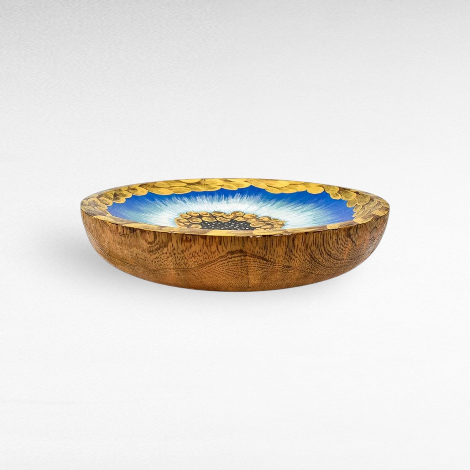 HANDPAINTED TEAK BOWL - Chora Mykonos