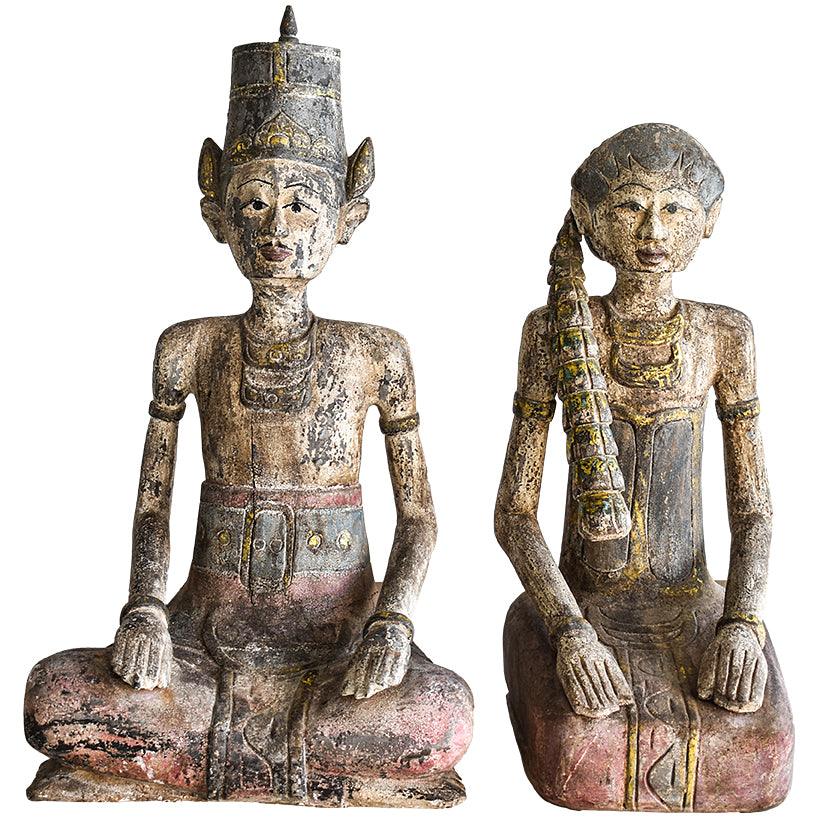 SITTING COUPLE - SET OF 2 MAN: 45x35x85cm, WOMAN: 27x37x65cm - Chora Mykonos