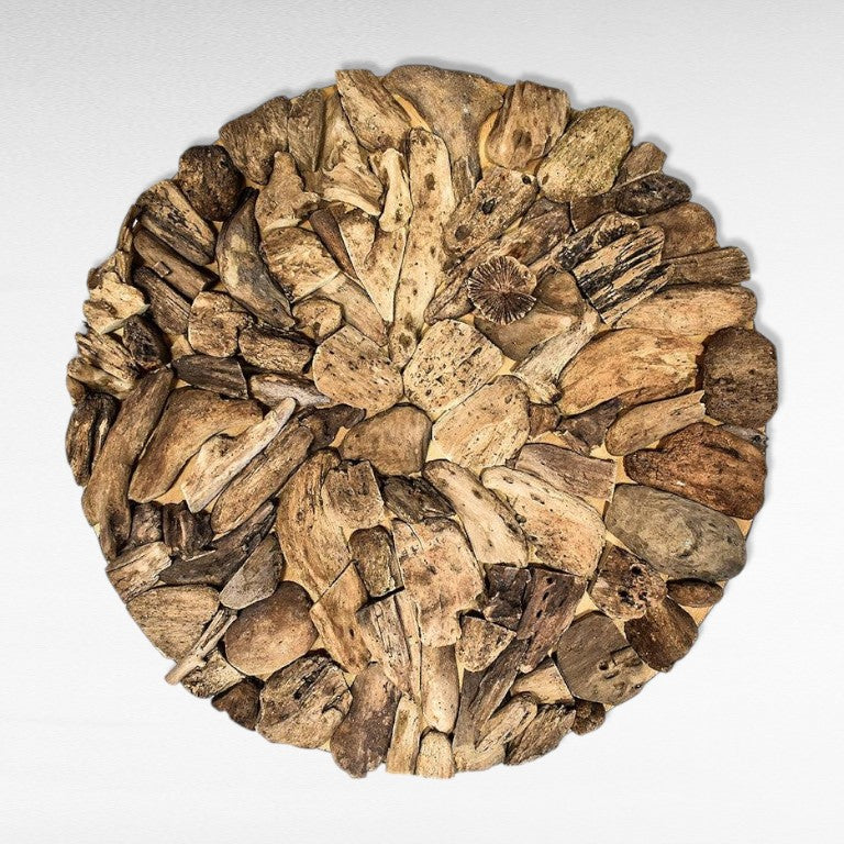 RECUCLED WOOD ROUND WALL DECORATION - Chora Mykonos