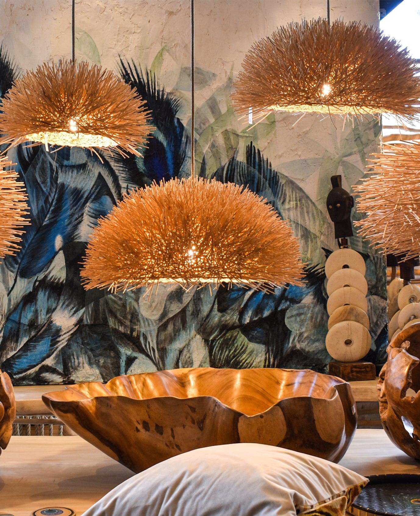 HANDMADE PAINTING OF PEACOCK FEATHERS WITH ACRILIC & EMBOSSED TEXTURE 180x200cm - Chora Mykonos