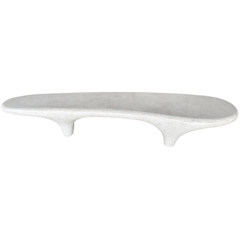 FIBER AND CEMENT HIGH HEEL DIRTY WHITE BENCH - Chora Mykonos