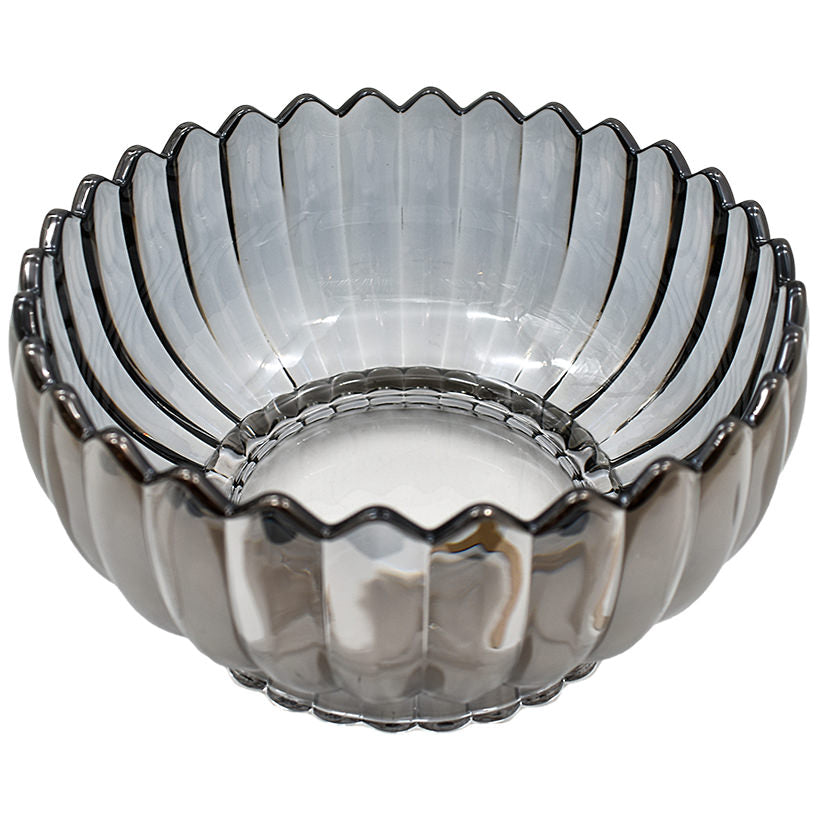 GREY FLOWER ROUND SERVING BOWL