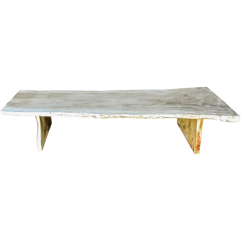 DINING TABLE SUAR WOOD BLEACHED 400X130X80 CM - Chora Mykonos