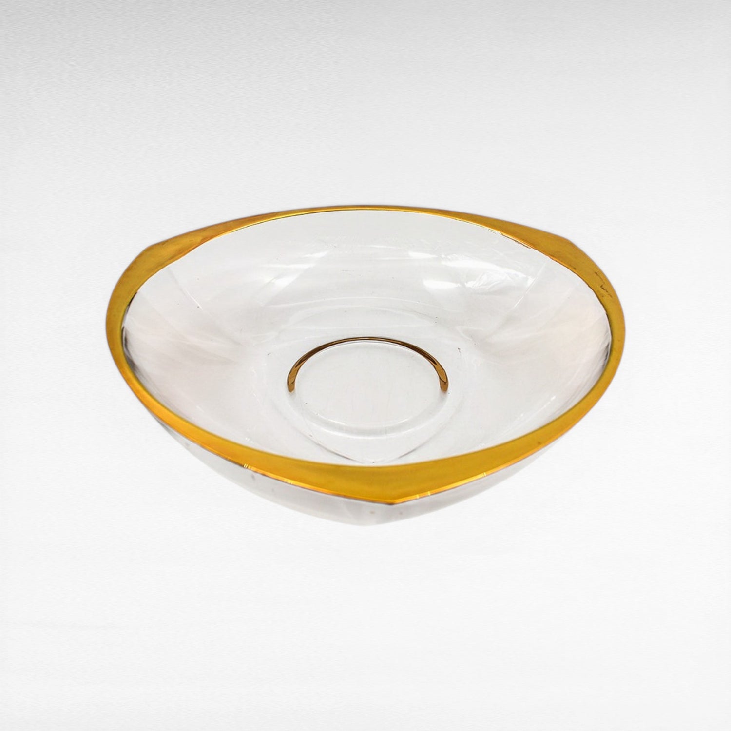 CRYSTAL AND GOLD SERVING BOWL