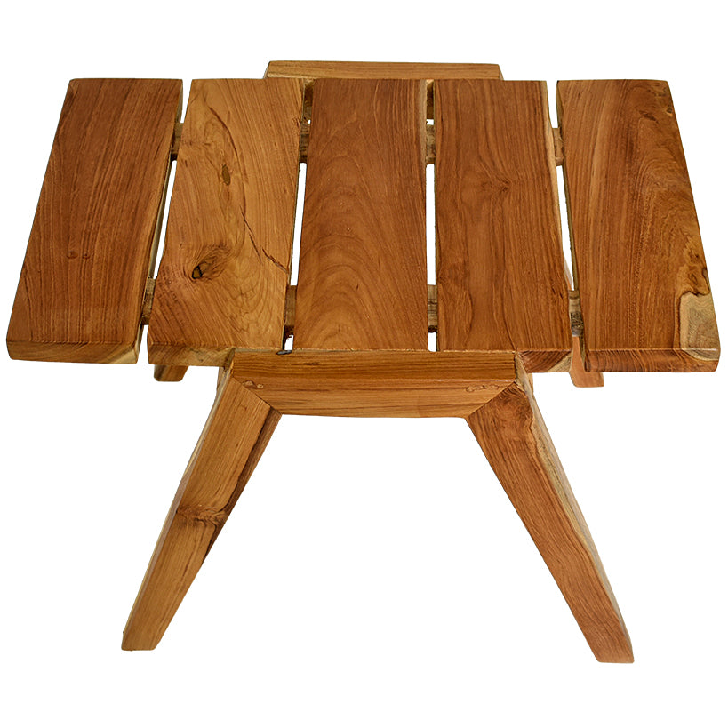 TEAK WOOD SIDE TABLE W30 |D50 |H45 CM