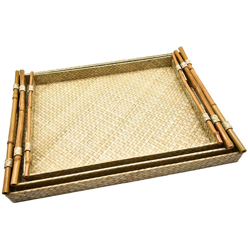 TRAY SET OF 3 40x30x4cm, 45x34x4cm, 50x38x4cm - Chora Mykonos