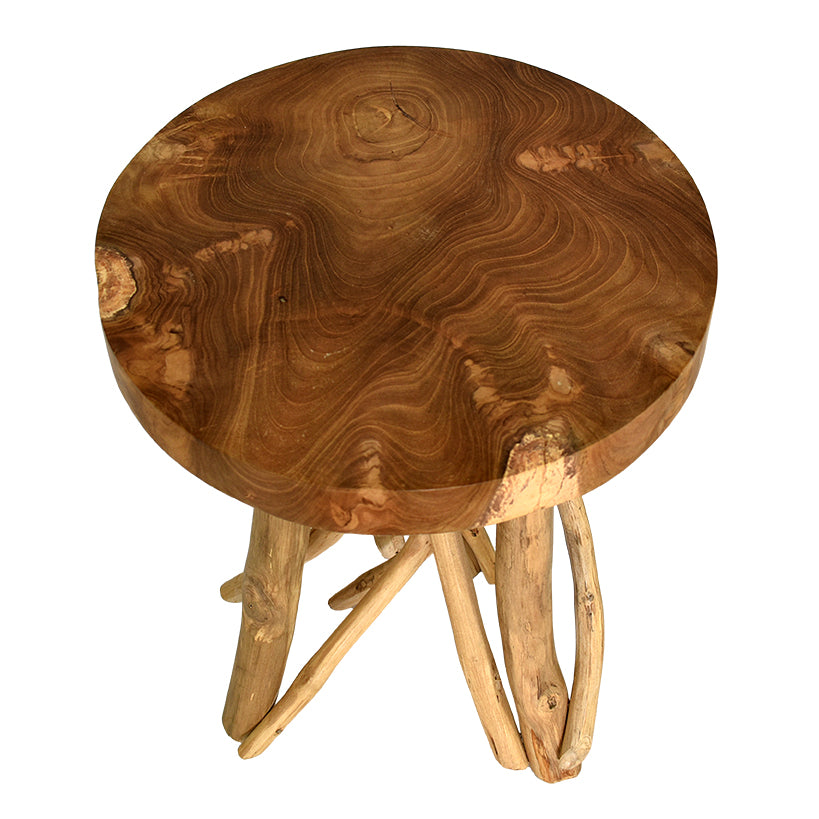 TEAK WOOD NATURAL SIDE TABLE W40 |D40 |H45 CM