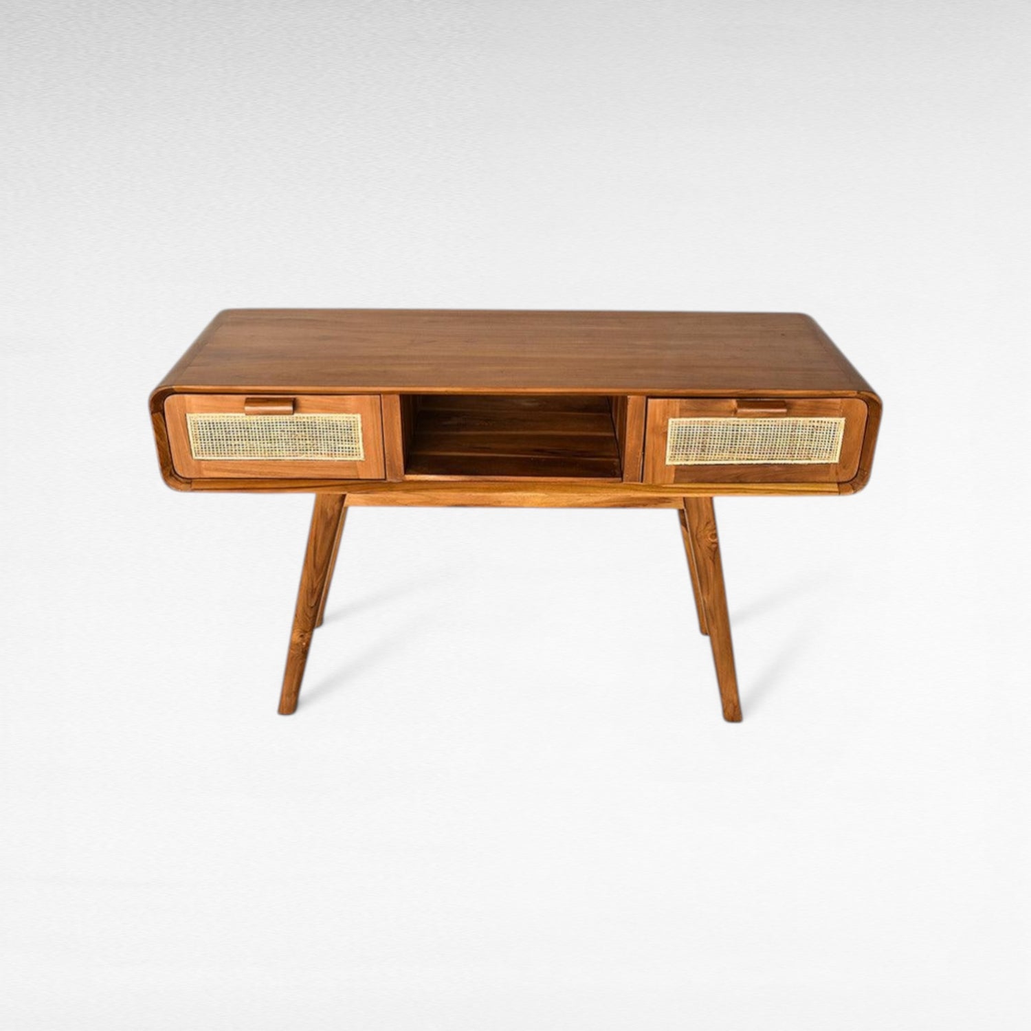 NATURAL DESK WITH VIENNESE RATTAN - Chora Mykonos