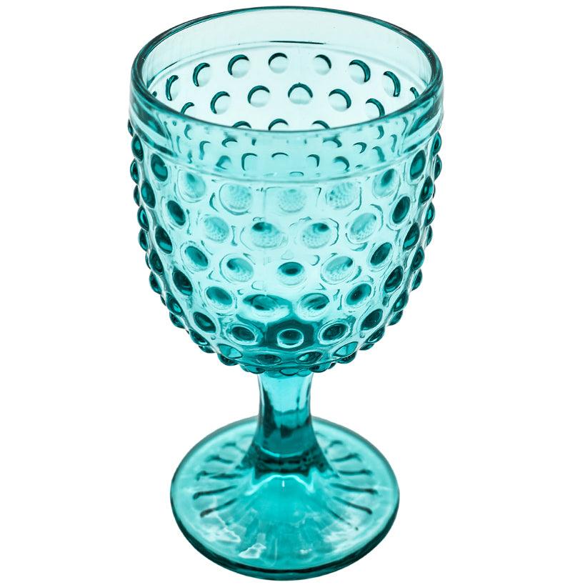 SKY BLUE BUBBLE WINE GLASS 300ML 9x9x17cm - Chora Mykonos