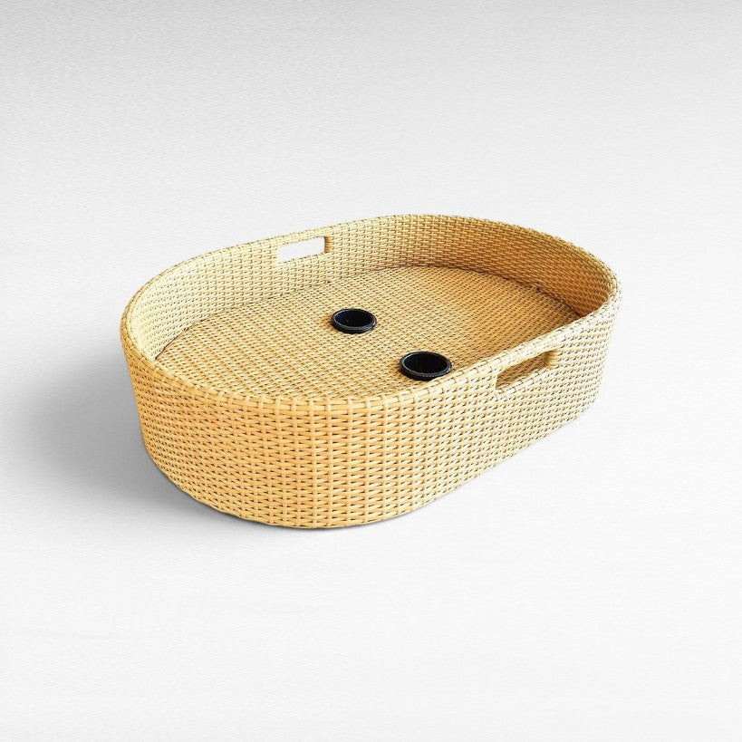 FLOATING OVAL POOL TRAY NATURA 90x60x20cm - Chora Mykonos