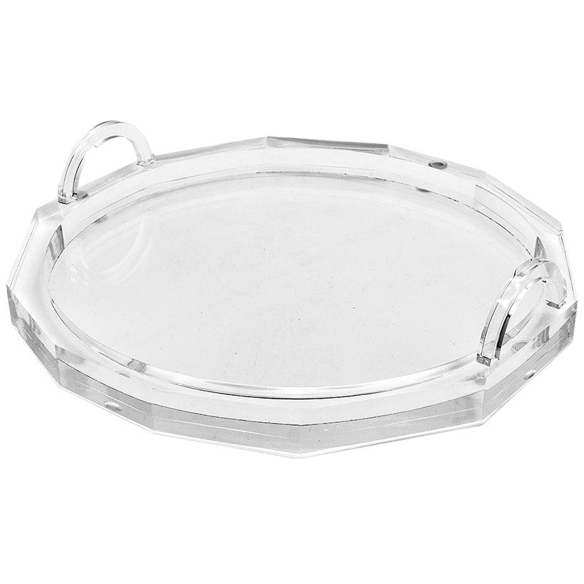 ACRYLIC ROUND TRAY LARGE WITH ACRYLIC FINISH - Chora Mykonos