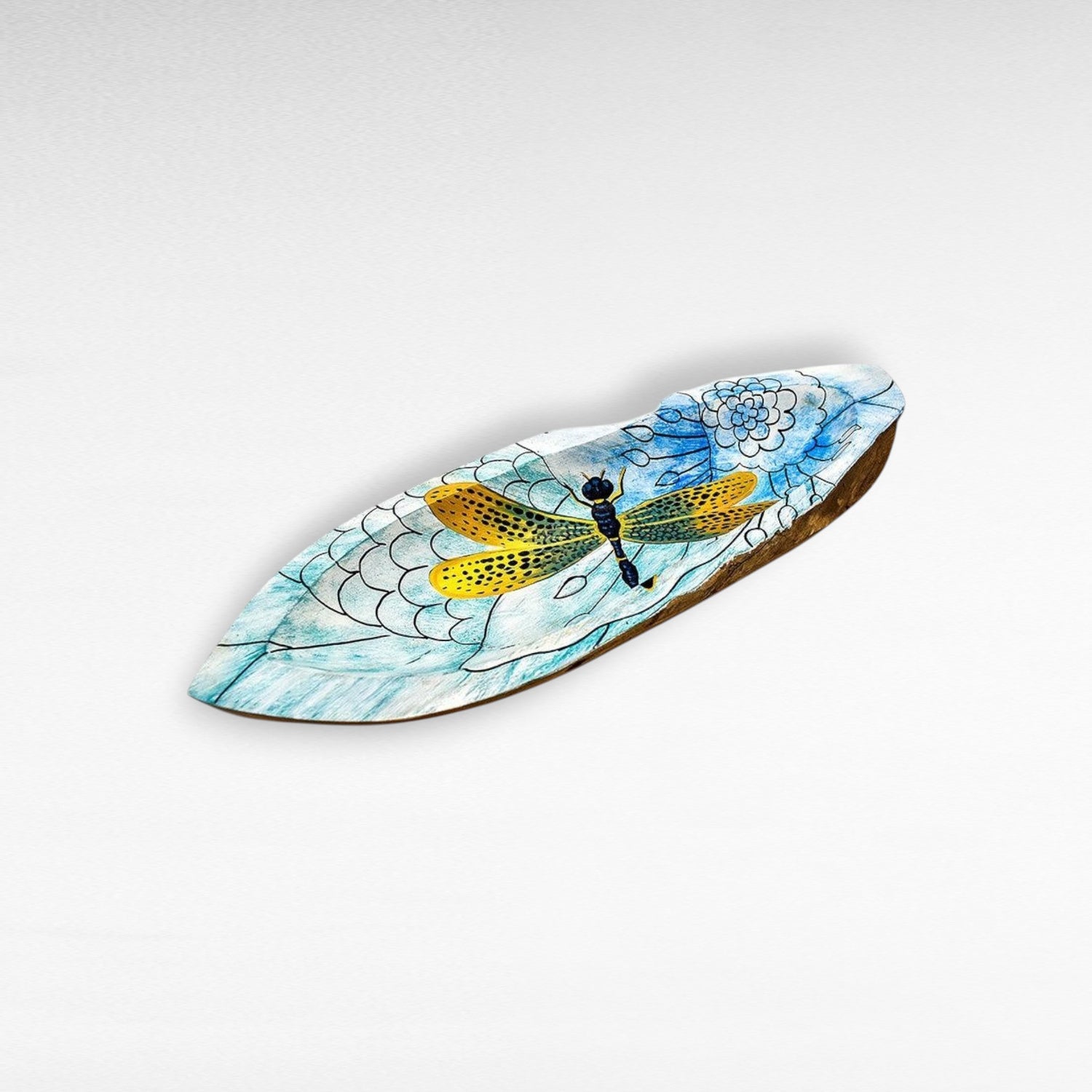 HANDPAINTED TEAK BOWL MULTICOLOR BOAT - Chora Mykonos