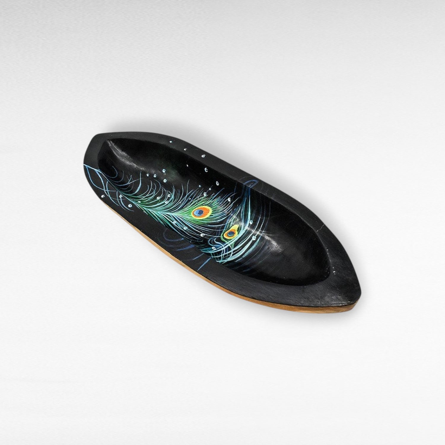 HANDPAINTED TEAK BOWL MULTICOLOR BOAT - Chora Mykonos