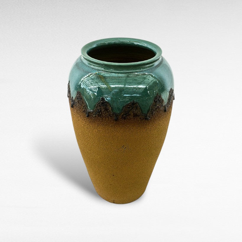 CERAMIC PLANTER WITH ENAMEL PAINTING Φ40 |Η60 CM
