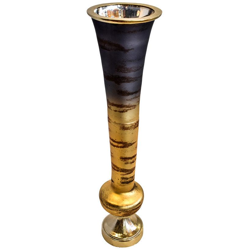 GOLDEN GLASS ALUMINIUM VASE - Chora Mykonos