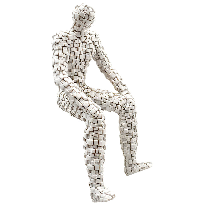 SITTED THINKING MAN WHITE