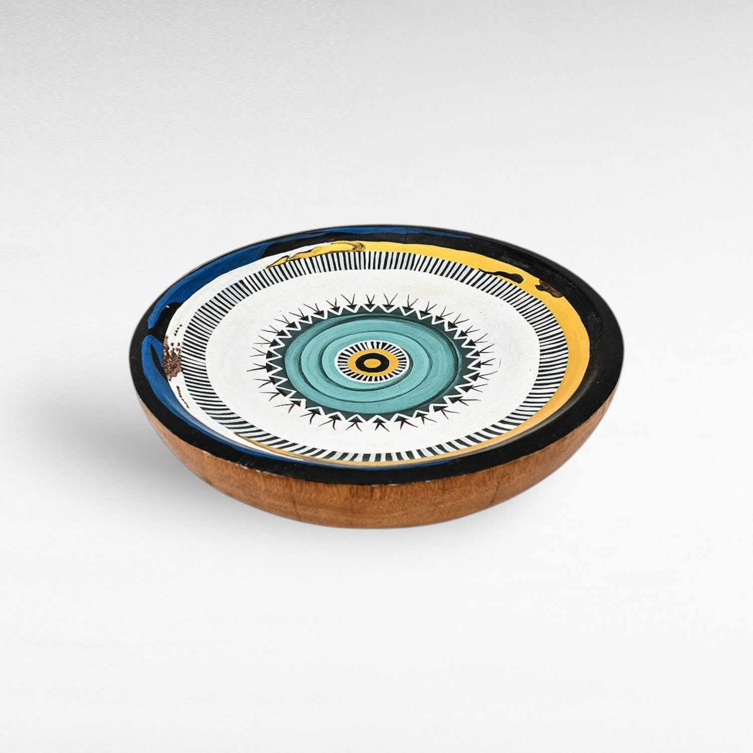 HANDPAINTED TEAK BOWL - Chora Mykonos