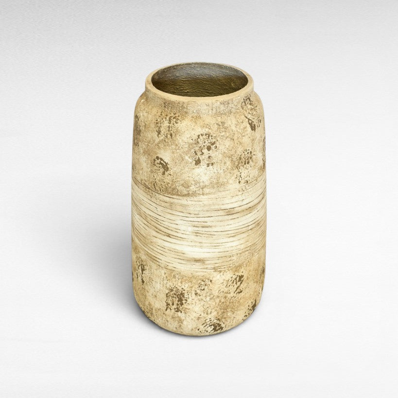 TERRACOTTA AGED NATURAL ANTIQUE PLANTER W40 |D40 |H70 CM