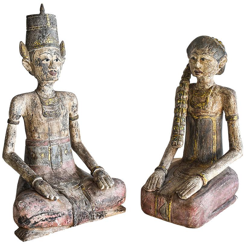 SITTING COUPLE - SET OF 2 MAN: 45x35x85cm, WOMAN: 27x37x65cm - Chora Mykonos