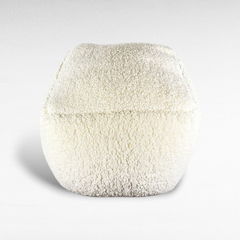 FAUX SHEEPSKIN POUF
