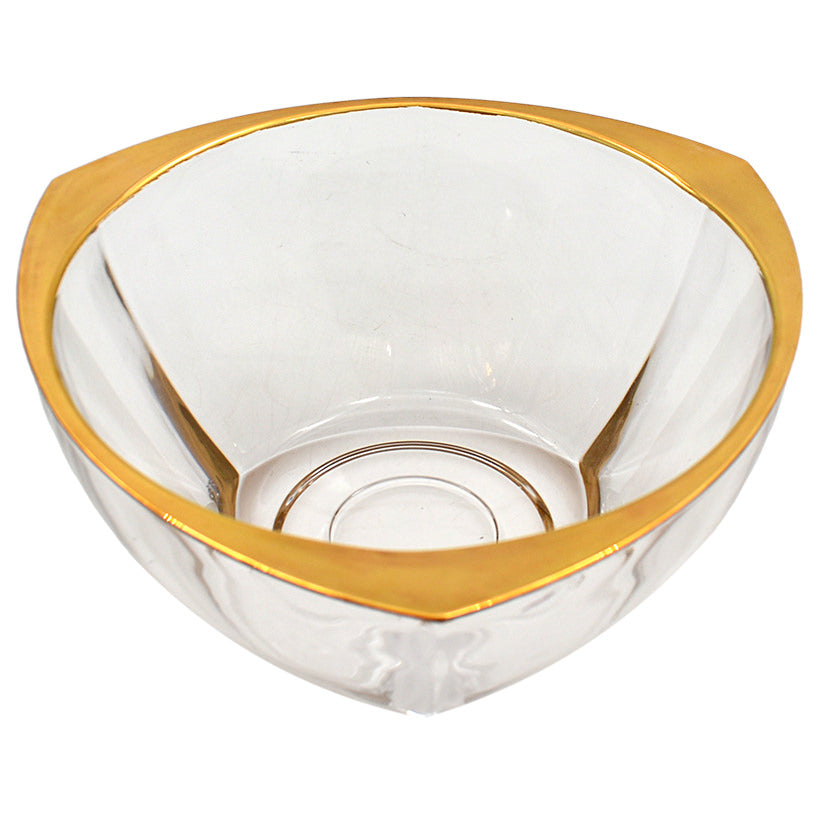 CRYSTAL AND GOLD SERVING BOWL