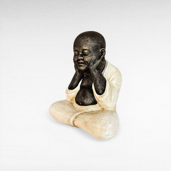 SITTING SHAOLIN WHITE H.40 CM - Chora Mykonos