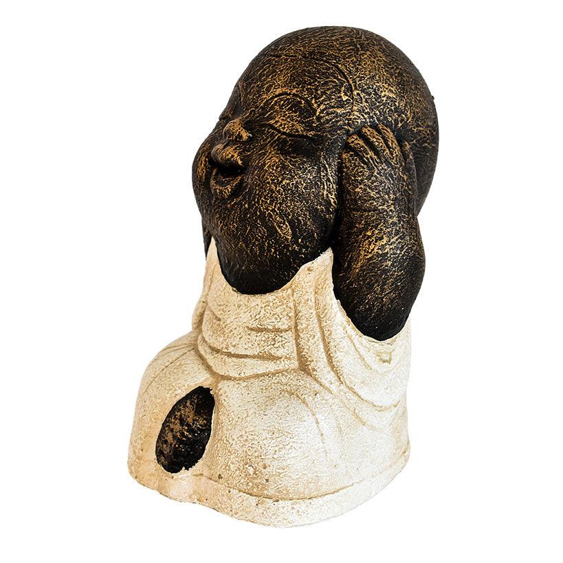 BLIND-DEAF-MUTE SET OF 3 SHAOLINS WHITE H.20 CM - Chora Mykonos