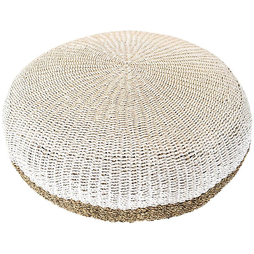 POUF NATURAL-WHITE 100cm - Chora Mykonos