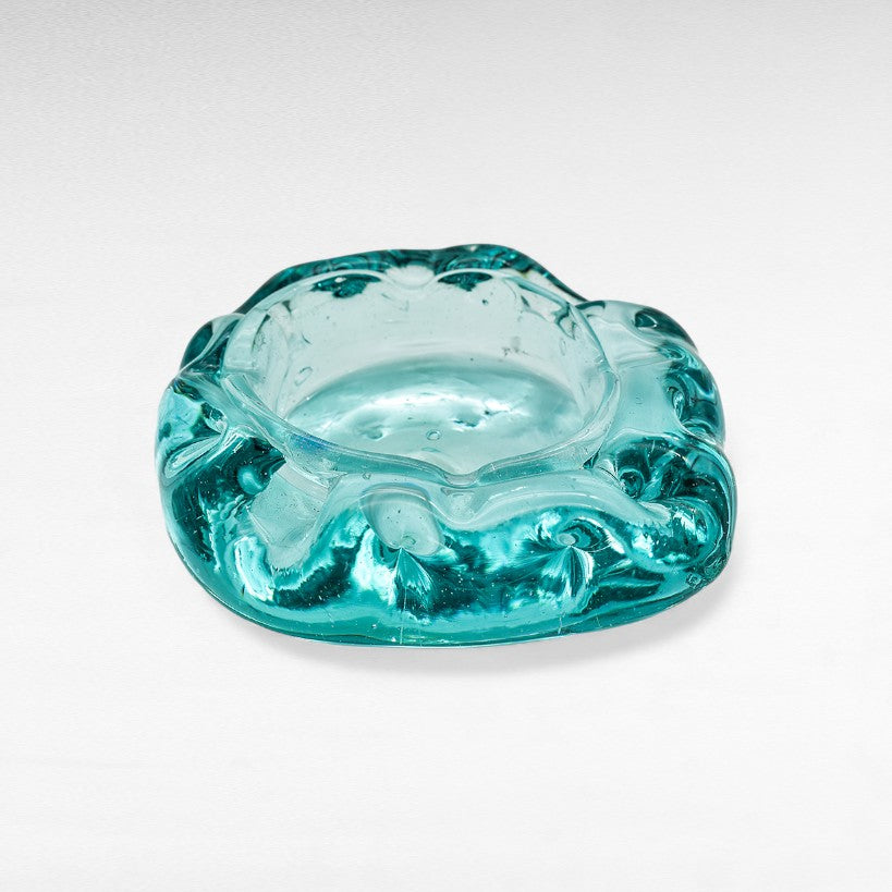 ASTRAY BLOWN GLASS CLEAR TURQOISE