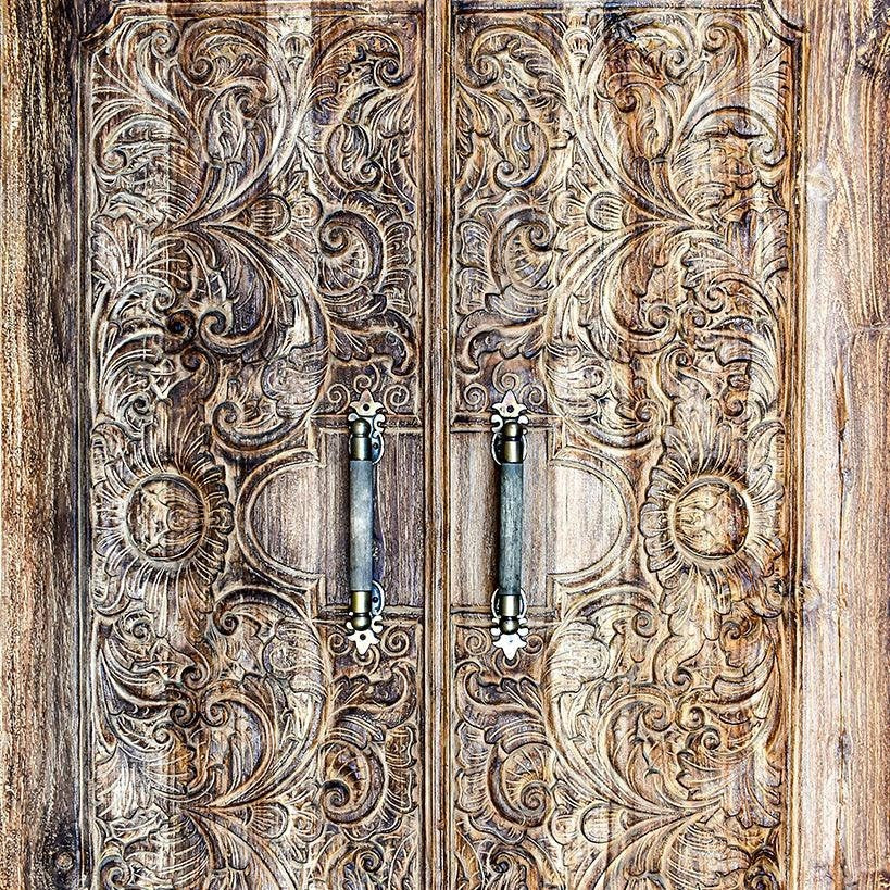 TEAK WOODEN DOOR - Chora Mykonos