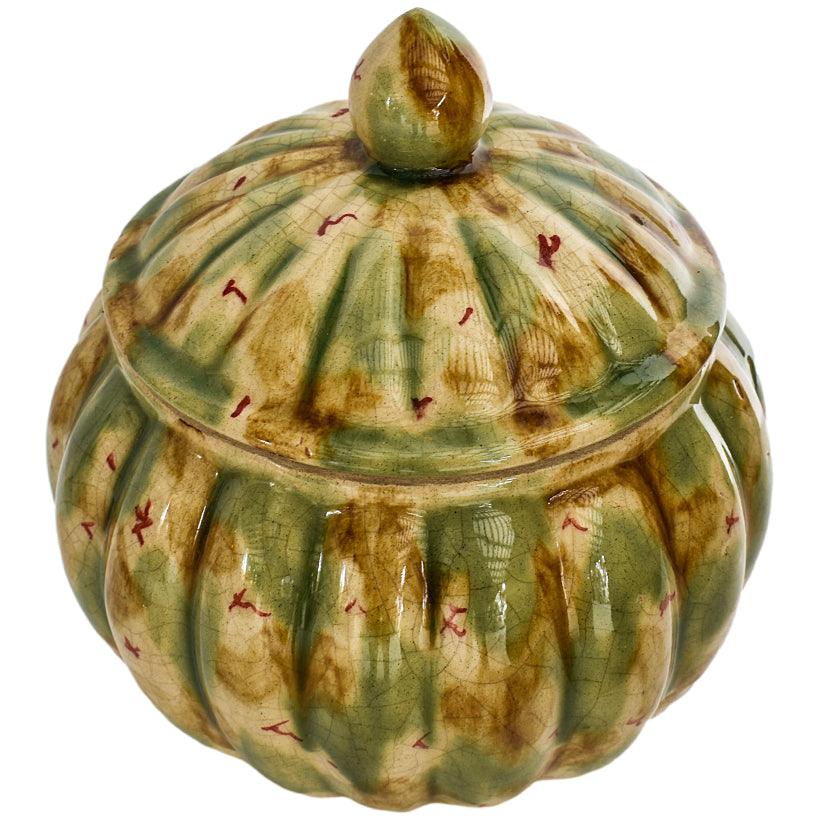 HANDPAINTED VASE WITH LID 25x25x32cm - Chora Mykonos