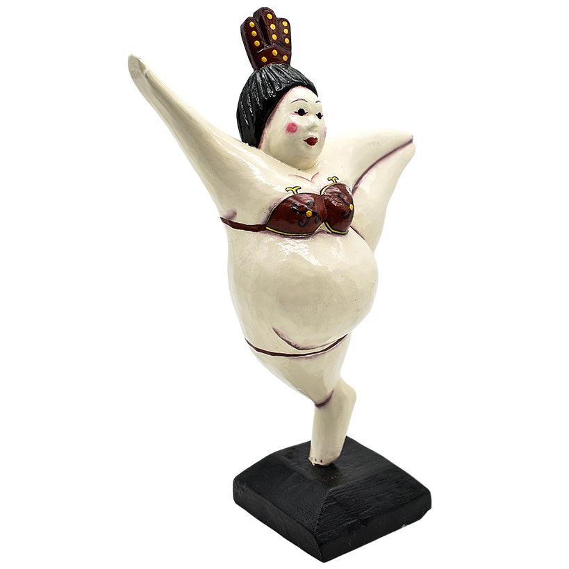WOODEN BALLERINA 18x12x28cm - Chora Mykonos