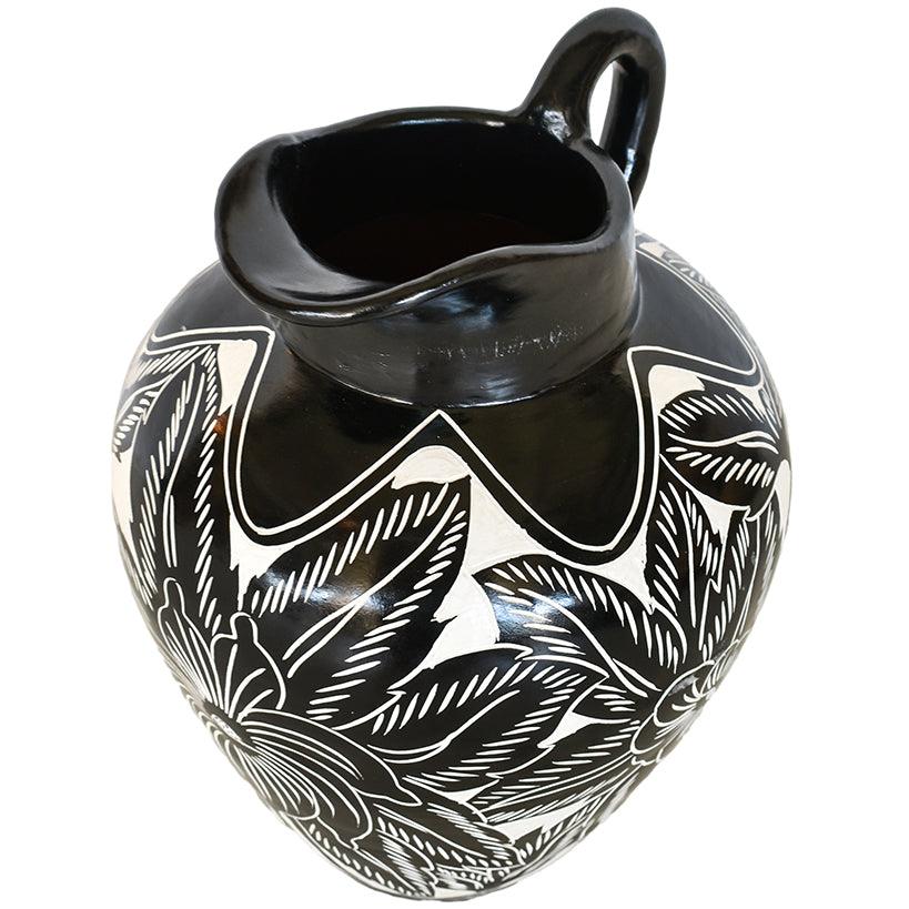 BLACK AND WHITE TERRACORA VASE 30x30x42 - Chora Mykonos