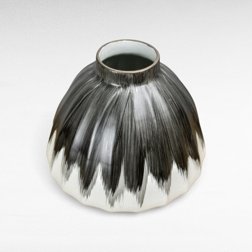 VASE PORCELAIN BLACK & WHITE Φ27 |H23 CM