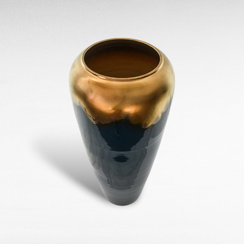CERAMIC PLANTER WITH ENAMEL PAINTING Φ40 |Η90 CM