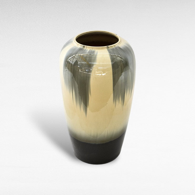 CERAMIC PLANTER WITH ENAMEL PAINTING Φ40 |Η60 CM