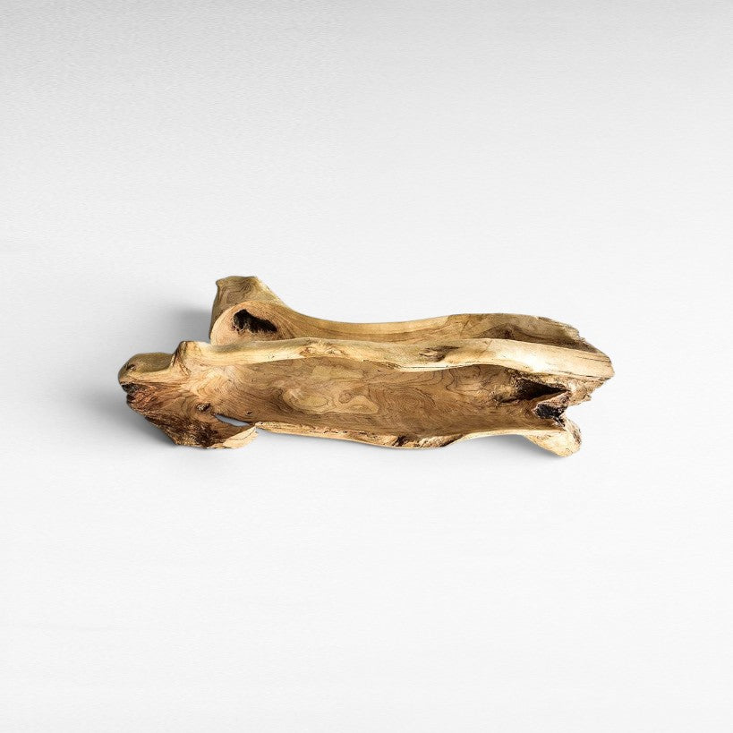 DECOR TRAY WOOD NATURAL 75x35x30cm - Chora Mykonos