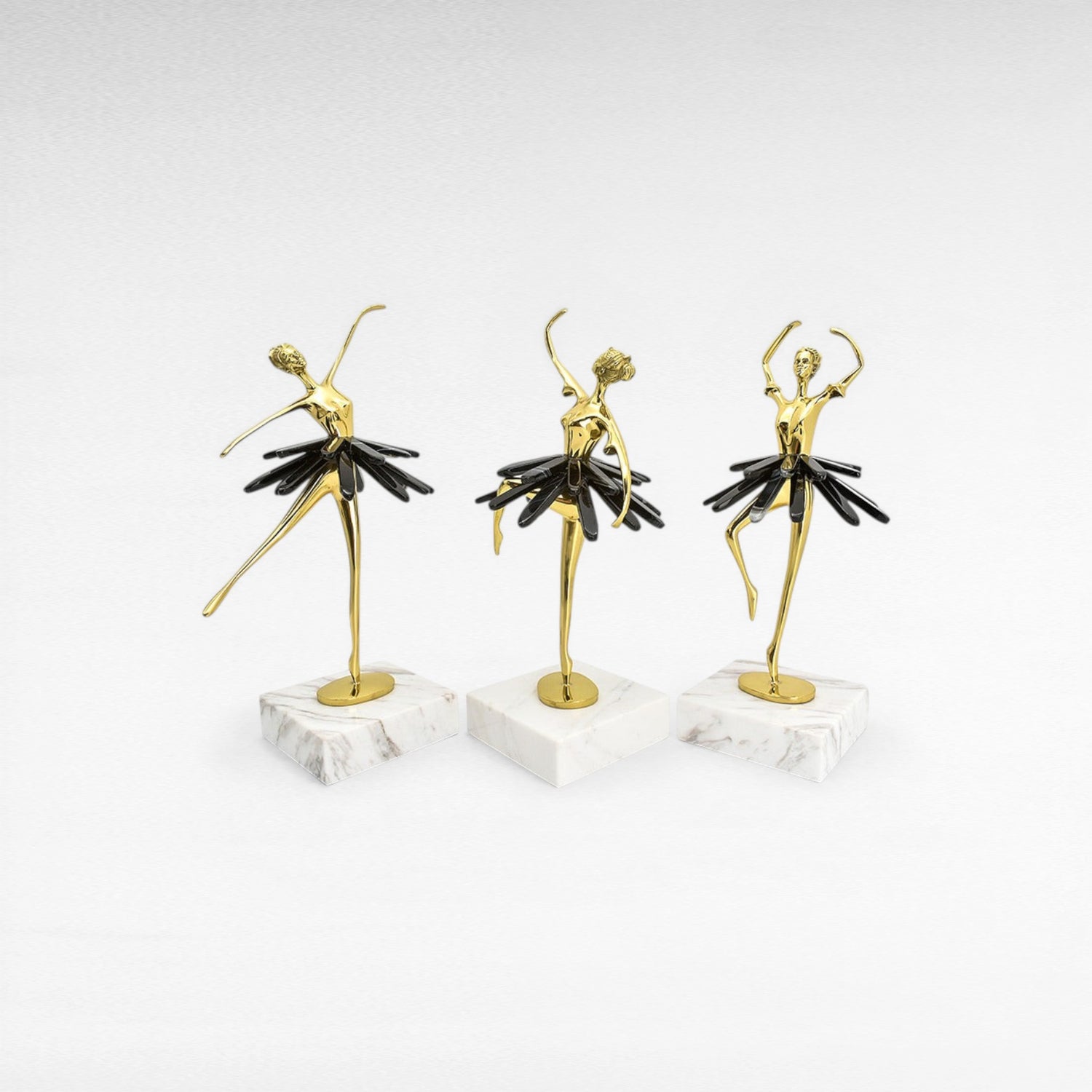 BALLERINAS WITH BLACK ONYX SET OF 3