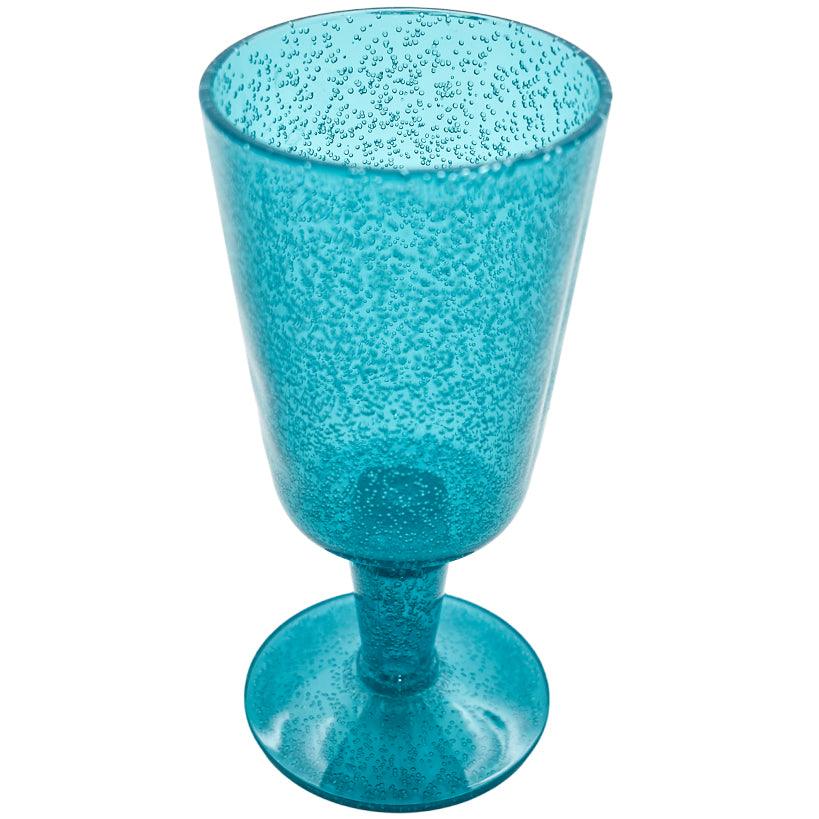 TURQUOISE SYNTHETIC CRYSTAL WINE GLASS 8x8x16cm - Chora Mykonos