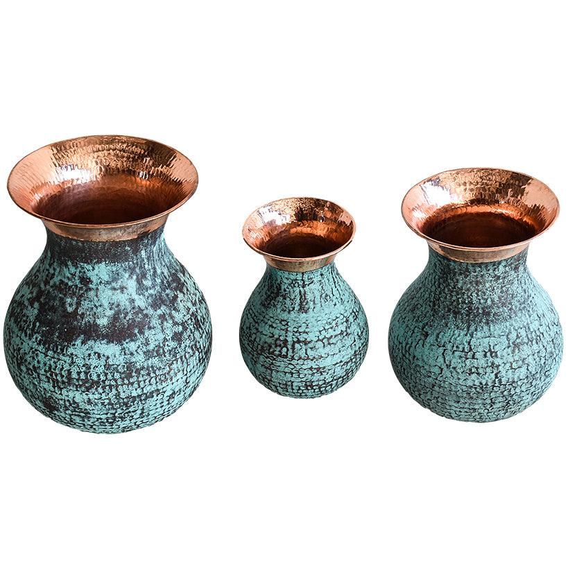 COPPER VASES / SET OF 3 - Chora Mykonos