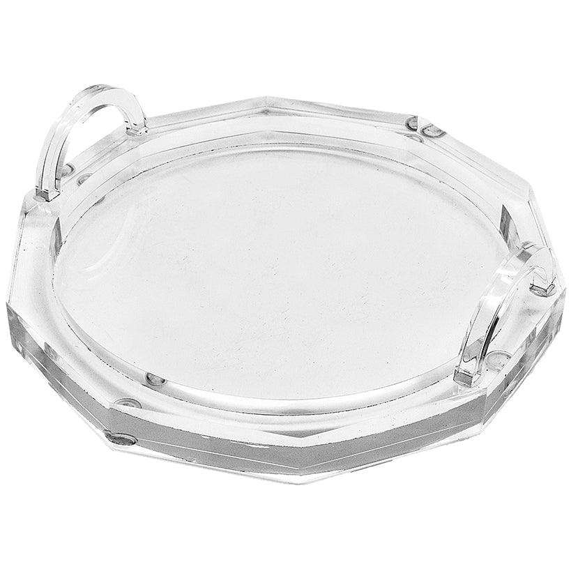 ACRYLIC ROUND TRAY WITH ACRYLIC FINISH - Chora Mykonos