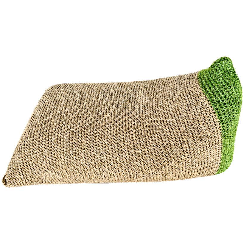 POUF ROPE NATURAL AND GREEN 150x75x70cm - Chora Mykonos