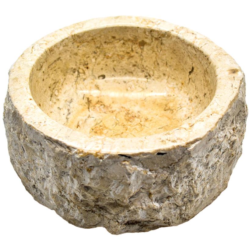 WHITE STONE BOWL 17x17x8cm - Chora Mykonos