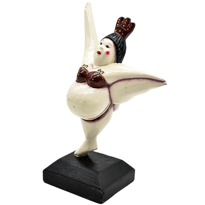 WOODEN BALLERINA 14x12x25cm - Chora Mykonos